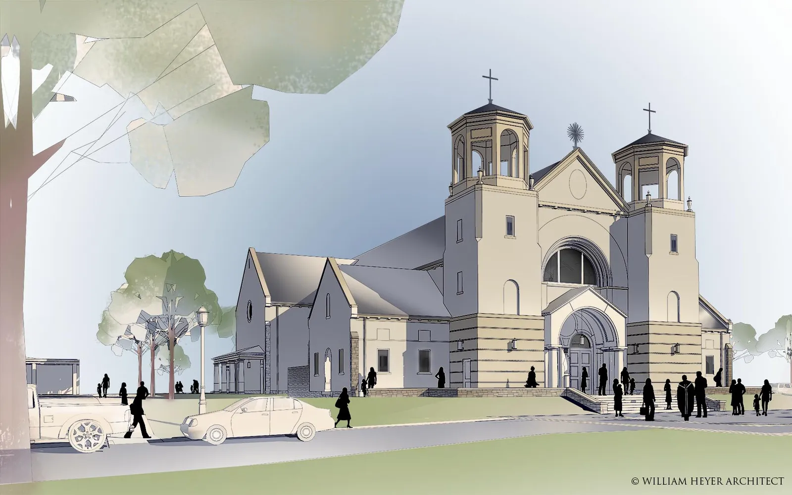 Rendering of the Church of the Holy Spirit in Denver, North Carolina